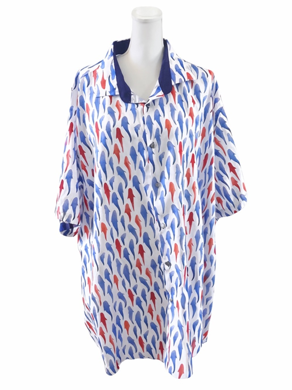 SUSLO COUTURE Slim Fit Shark Print Men’s Shirt 4XL